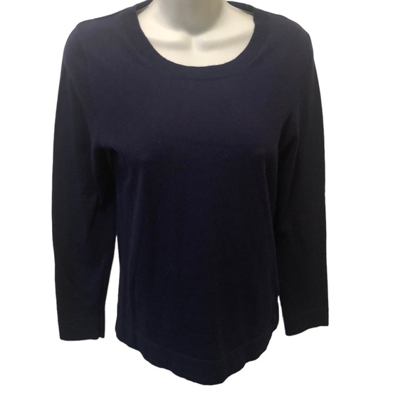 J. Crew Cotton-Wool Blend Teddie Sweater Sz. XS Crewneck Navy Blue Lightweight - Picture 3 of 7